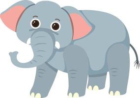 schattige olifant in platte cartoonstijl vector