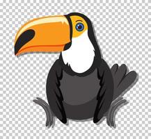 schattige toekanvogel in platte cartoonstijl vector