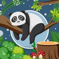 schattige panda in platte cartoonstijl vector