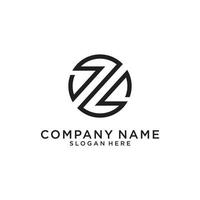 letter z of zz monogram logo ontwerp vector. vector