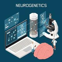 neurowetenschap isometrische compositie vector