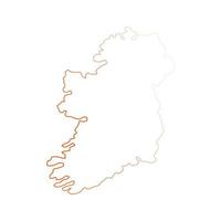 ierland kaart op witte achtergrond vector