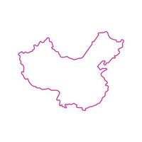 china kaart op witte achtergrond vector