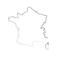 frankrijk kaart op witte achtergrond vector