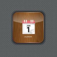 kalender hout applicatie iconen vector illustratie