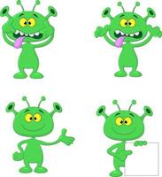 cartoon groene alien vector
