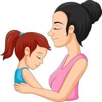 illustratie van een moeder die haar dochter knuffelt vector
