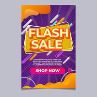 flash verkoop poster concept vector