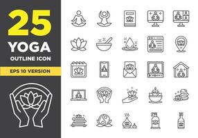 yoga overzicht icon set vector