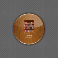 bibliotheek hout toepassing iconen vector illustratie