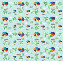 palmbomen, paraplu's naadloos patroon. vectorillustratie. vector