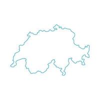 zwitserland kaart op witte achtergrond vector