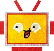 retro illustratie stijl cartoon robot hoofd vector