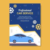 auto service poster sjabloon sociale media platte cartoon achtergrond vectorillustratie vector