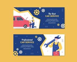 auto service banner sjabloon sociale media platte cartoon achtergrond vectorillustratie vector