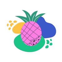 moderne roze ananas vectorillustratie. ananas pictogram op wit. vector