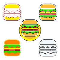 hamburger in platte ontwerpstijl vector