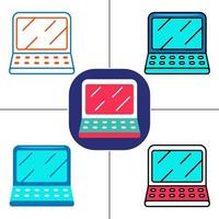laptop in platte ontwerpstijl vector