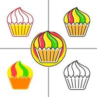 cup cake in platte ontwerpstijl vector