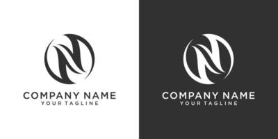 eerste letter n monogram logo ontwerp vector. vector