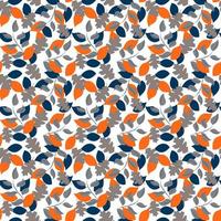 naadloze oranje en grijze bladeren vector patroon. oranje tuinpatroon. abstract citrus en bladeren ontwerp. trendy bloemenmotief. fris zomerpatroon voor textiel en interieurontwerp.