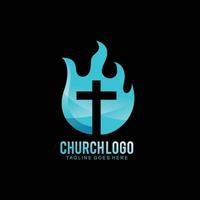 kruislogo voor kerkontwerpsjabloon of pictogramkruis voor christelijke gemeenschap vector