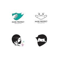 gezichtsmasker logo ontwerp vector