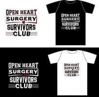 open hartchirurgie overlevingsclub het kan worden gebruikt op t-shirt, labels, pictogrammen, trui, trui, hoodie, mok, sticker, vector