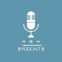 vector eenvoudig podcastontwerp, marketingillustratie online.