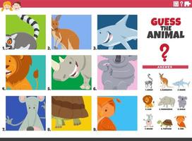 raad cartoon dierlijke karakters educatieve taak voor kinderen vector