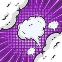 paarse komische tekstballon wolk halftone achtergrond gratis vector