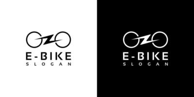 eenvoudige minimalistische elektrische fiets, fietslogo-ontwerp vector
