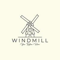 windmolen met lineaire stijl logo pictogram sjabloonontwerp. bakkerij, elektrisch, boerderij, tarwe, rijst vectorillustratie vector