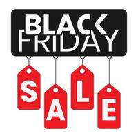 Black Friday-verkoopposter met rode tags voor apps of websites vector