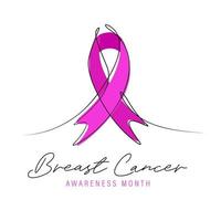 bewustzijn roze lint voor borstkankercampagne vector