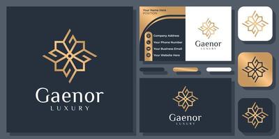 beginletter g goud decoratief gouden ornament luxe premium vector logo-ontwerp met visitekaartje