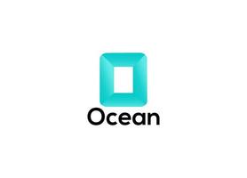 oceaan-eerste moderne o letter logo ontwerpsjabloon vector