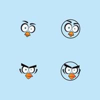 cartoon vogeltjes gezicht emoticon ontwerp vector