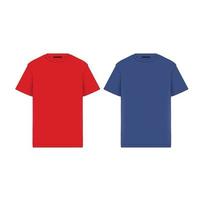 rode en blauwe t-shirt set sjabloon vector