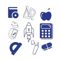 terug naar school element pictogram vector illustratie ontwerp