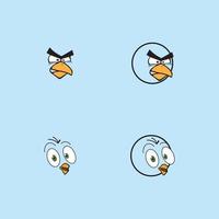 cartoon vogeltjes gezicht emoticon ontwerp vector