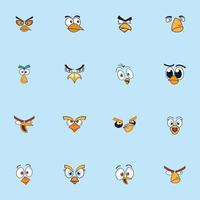 cartoon vogeltjes gezicht emoticon ontwerp vector