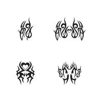 tribal tattoo pictogram vector illustratie ontwerp