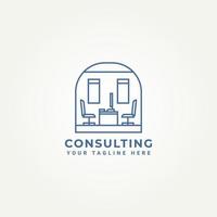 minimalistische business consulting logo sjabloon vector illustratie ontwerp. eenvoudig spreekkamer symbool logo concept