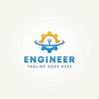 versnellingen en moersleutel engineering modern logo sjabloon vector illustratie ontwerp. eenvoudig reparatie-, service-, industrieel en mechanisch logo-concept