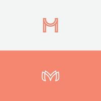 set van luxe monogram letter m logo sjabloon vector illustratie ontwerp. dubbel m-alfabetsymbool voor bedrijfsidentiteit