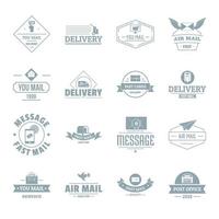 bezorgservice logo iconen set, eenvoudige stijl vector