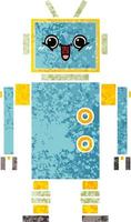 retro illustratie stijl cartoon robot vector