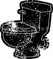 grunge icoon tekening van een badkamer toilet vector