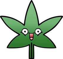 gradiënt gearceerde cartoon marihuanablad vector